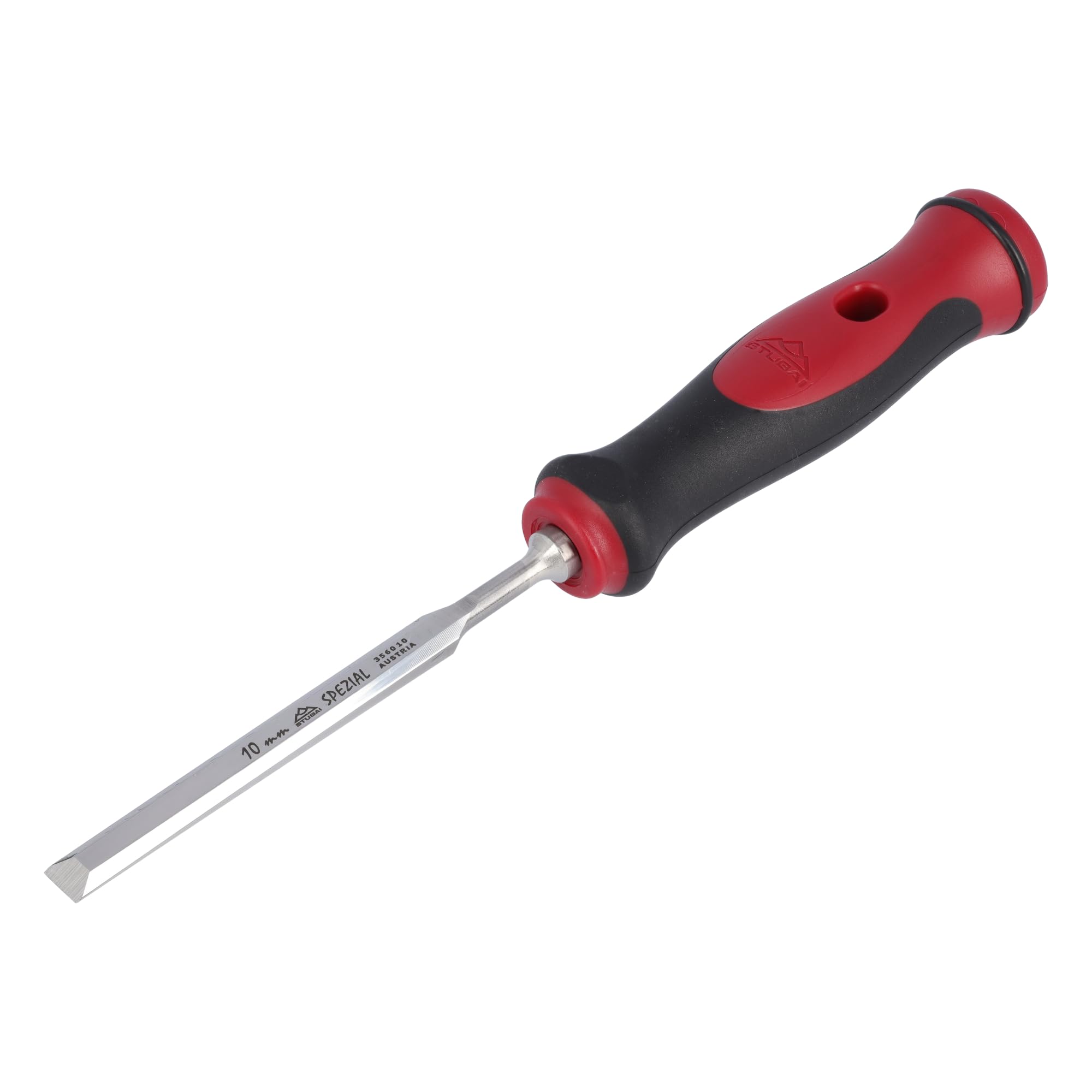 Stubai Stemmeisen 10mm mit rot-schwarzem 2K-Griff – Profi Stechbeitel