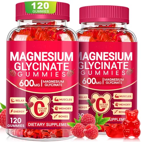 Magnesium Glycinate Gummies 600mg (2-Pack, 120 Gummies)