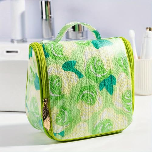 Bolsa de Viaje para artículos de tocador ZBDZSW con un diseño Floral visualmente Atractivo, Organizador de cosméticos sin Olor, Gancho para Colgar, Organizador de Maquillaje