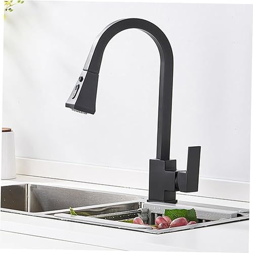 Miniatura 8 de OSALADI Grifo extraíble para aspersor, grifo caliente y frío, un solo grifo, rociador elástico, cuadrado, telescópico, grifo para fregadero de