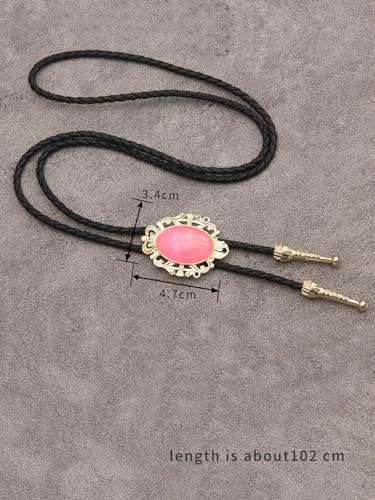 Image of GelConnie Native American Bolo Tie Rodeo Cowboy Leather Necktie Western Necklace Costume Accessories for Men,Women