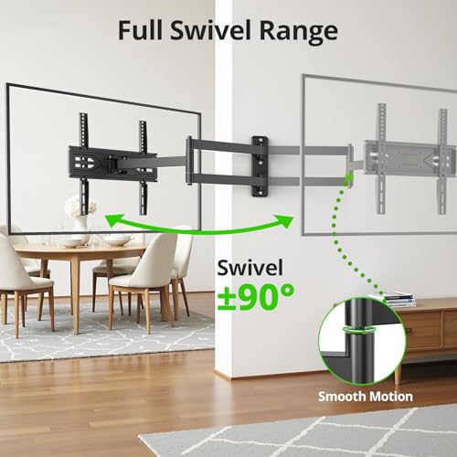 Image of USX MOUNT Corner TV Wall Mount with 31.22 inch Long Arm for 26-65 Inch TVs up to 80 lbs, Full Motion TV Wall Mount Bracket with Swivel and Tilt, Max VESA 400x400mm fit Most 32 40 42 43 50 55 60 65 TVs
