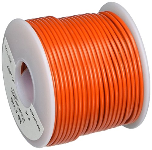 Remington Industries 16UL1007STRORA UL1007 16 AWG Gauge Stranded Hook-Up Wire, 300V, 0.0508