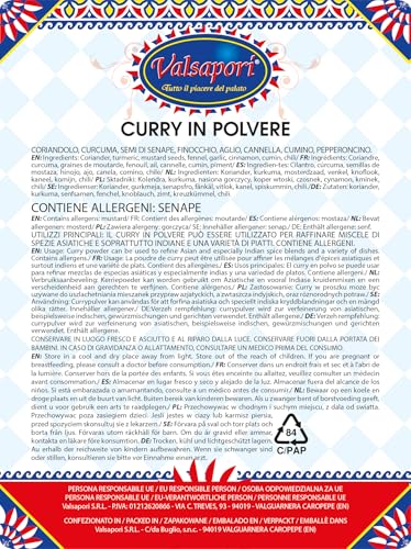 Sonnengetrocknetes Currypulver - 100 gr Beutel | Vegan Glutenfrei | Feines Curry, ideales Gewürz um orientalischen Gerichten eine würzige Note zu verleihen (gemahlenes Curry)