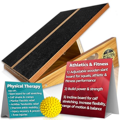 BAM Athletica Professional Slant Board for Calf Stretching | Wide Slant Board for Squats | Adjustable Incline Board & Calf Stretcher | Workouts, Exercise & Physical Therapy & Plantar Fasciitis Relief -  BAM Enterprises