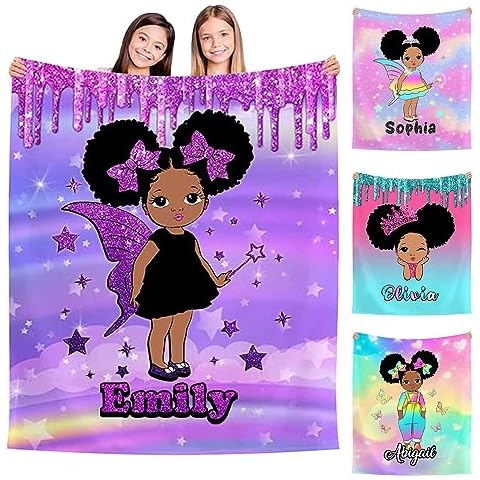 MyPupSocks Custom Name Blankets for Baby Girl Daughter Granddaughter Personalized Girls Birthday Gifts Christmas Memory Blanket for Girls (7 Sizes) Cover