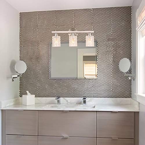 ALICE HOUSE 20.5" Vanity Lights, 3 Light Wall Lighting, Brushed Nickel Finish Bathroom Lights Over Mirror, Bathroom Lighting, ETL Listed, AL9082-W3 - Image 3