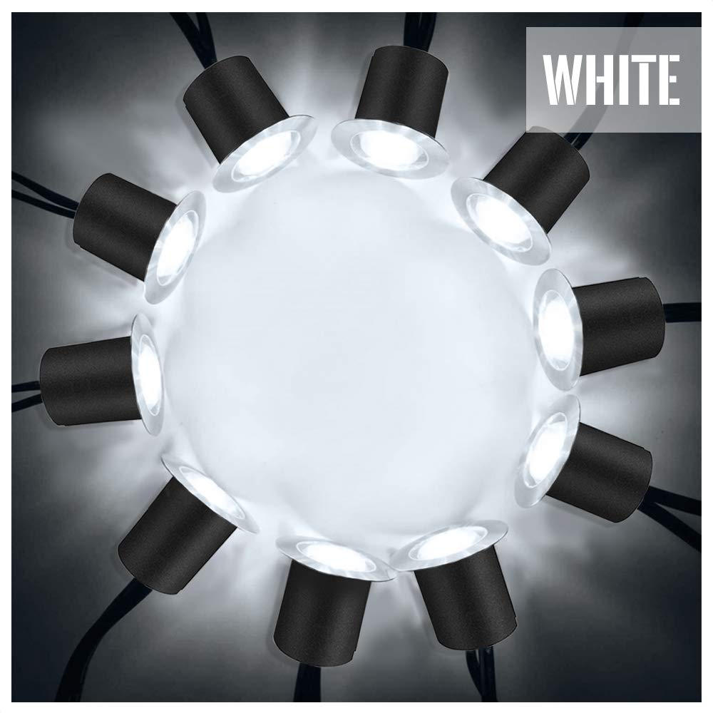 Arotelicht 16er Set LED Einbaustrahler led Einbauleuchte Bodeneinbauleuchte Lampe, IP67 wasserdicht 0,6W Ø32mm innen aussen Terrasse Küche Garten Dekolicht 4000K, weiss, 12V