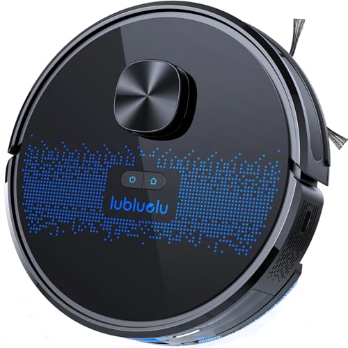 Lubluelu Robot Vacuum Cleaner with Mop, 2 in 1 Robot Vacuum 5000Pa Suction Lidar Navigation, 5 Real-Time Mapping 10 No-go Zone, Wifi/App/Alexa Robotic Vacuum Cleaner for Pet Hair Carpet (Black)