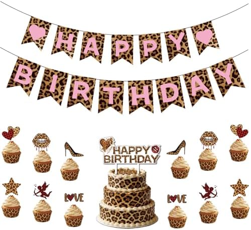 Happy Birthday Banner Sign Bunting Hanging Decorations with Beaut...