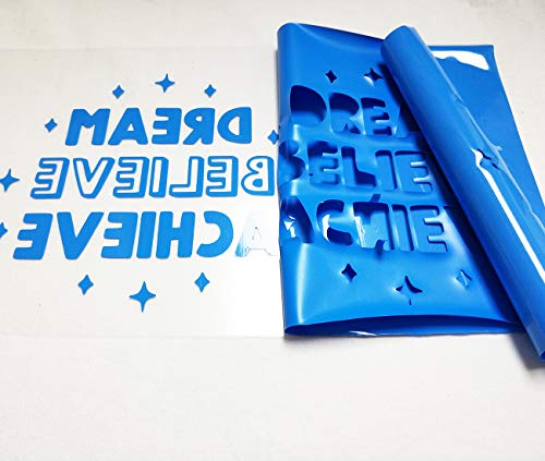 Image of guangyintong Lake Blue Heat Transfer Vinyl HTV Rolls, 12 inch x 8ft Iron on Vinyl for T-Shirts Glossy Surface HTV Vinyl for All Cutter Machines Easy to Cut & Weed for Heat Vinyl Design