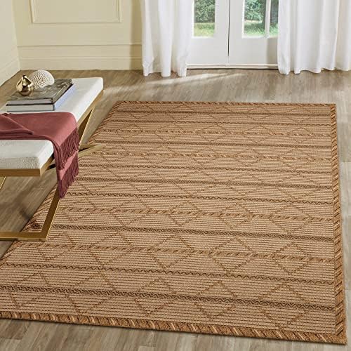 Liora Manne Monterey Indoor/Outdoor Power Loomed Synthetic Blend Durable Area Rug - Traditional Geometric Casual Southwestern Accent (Delicate Diamond Black) (6'6" x 9'4")