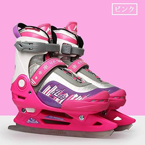 Amazon Co Jp アイススケート 初心者向け キッズ ジュニア フィギュアスケート ブルー ピンク サイズ調整可能 厚手 スケート靴 アイス スケート Spd02 スポーツ アウトドア