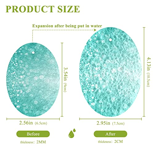 Image of Teal Turquoise Sparkle Kitchen Sponges Abstract Green Cleaning Dish Sponges Non-Scratch Natural Scrubber Sponge for Kitchen Bathroom Cars, pack of 3