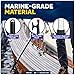 Five Oceans Boat Hook - Boat Hooks for Docking, Boat Hook Pole - Telescoping Boat Hook with Screw On Boat Hook Top - Extends from 3.5 ft. (42-Inch) to 8 ft. (96-Inch) - FO4726