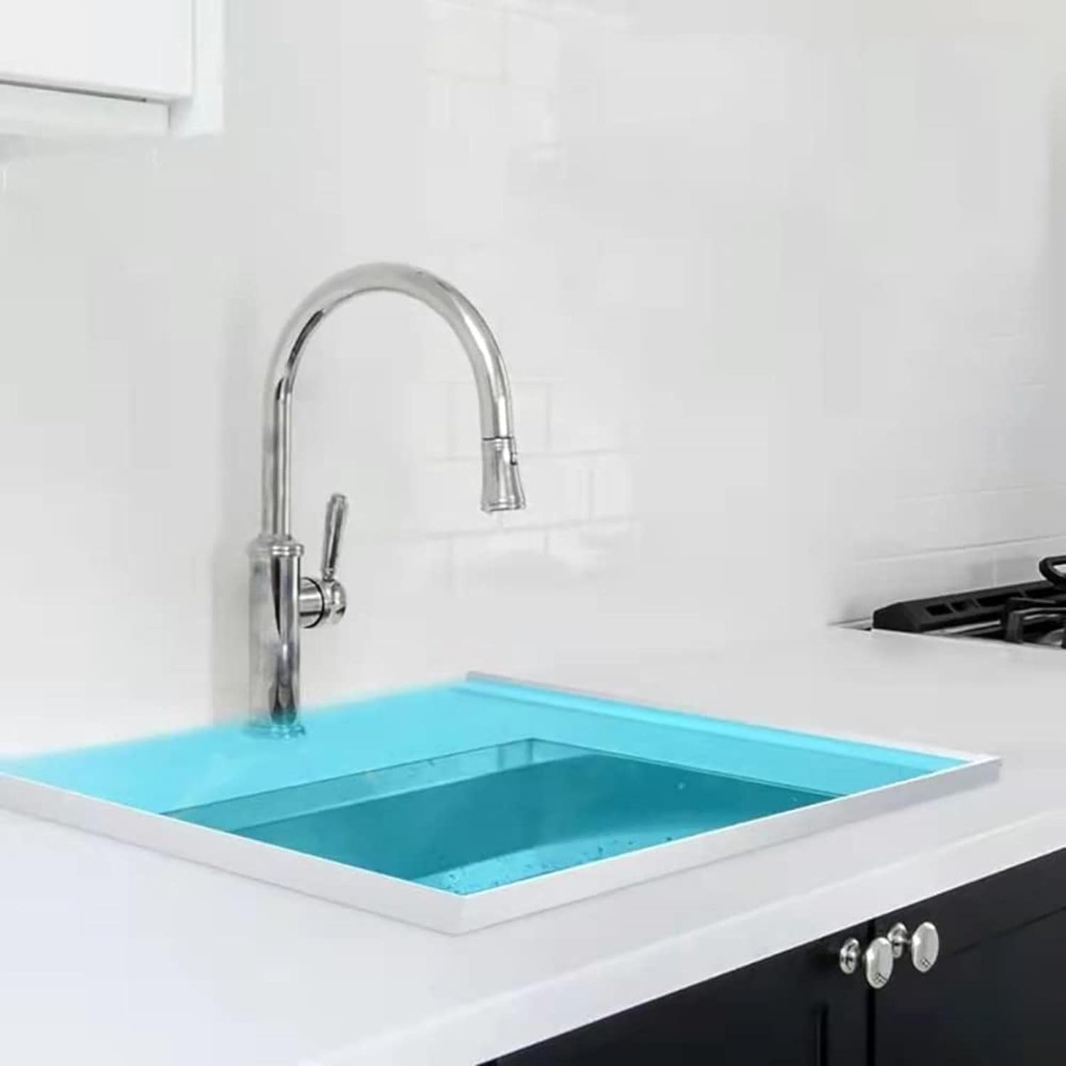 Barriera Doccia Ferma Acqua, Barriera per Doccia, Barriera d'acqua for lavello in gomma siliconica da cucina Paraspruzzi d'acqua Diga angolare pieghevole Striscia di ritenzione dell'acqua(Grey,50cm)