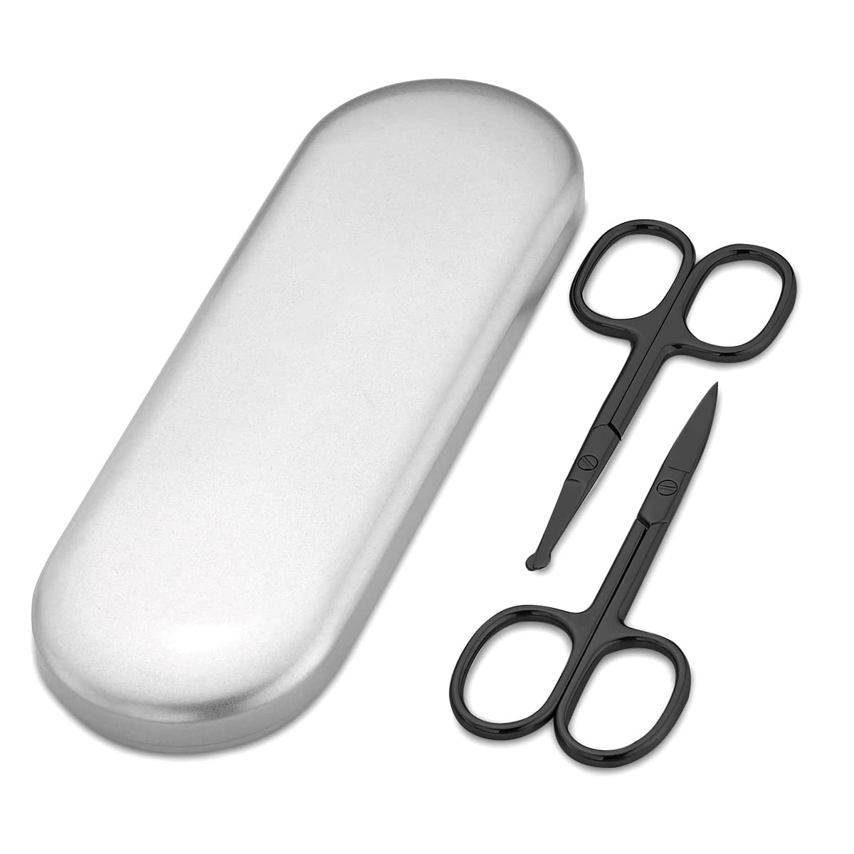 MAYCREATE® Nose Scissors Beard For Men Mustache Eyebrow Trimmer Stainless Steel Set with Storage Box (B0BC3QDCKZ) Amazon Price History, Amazon Price Tracker