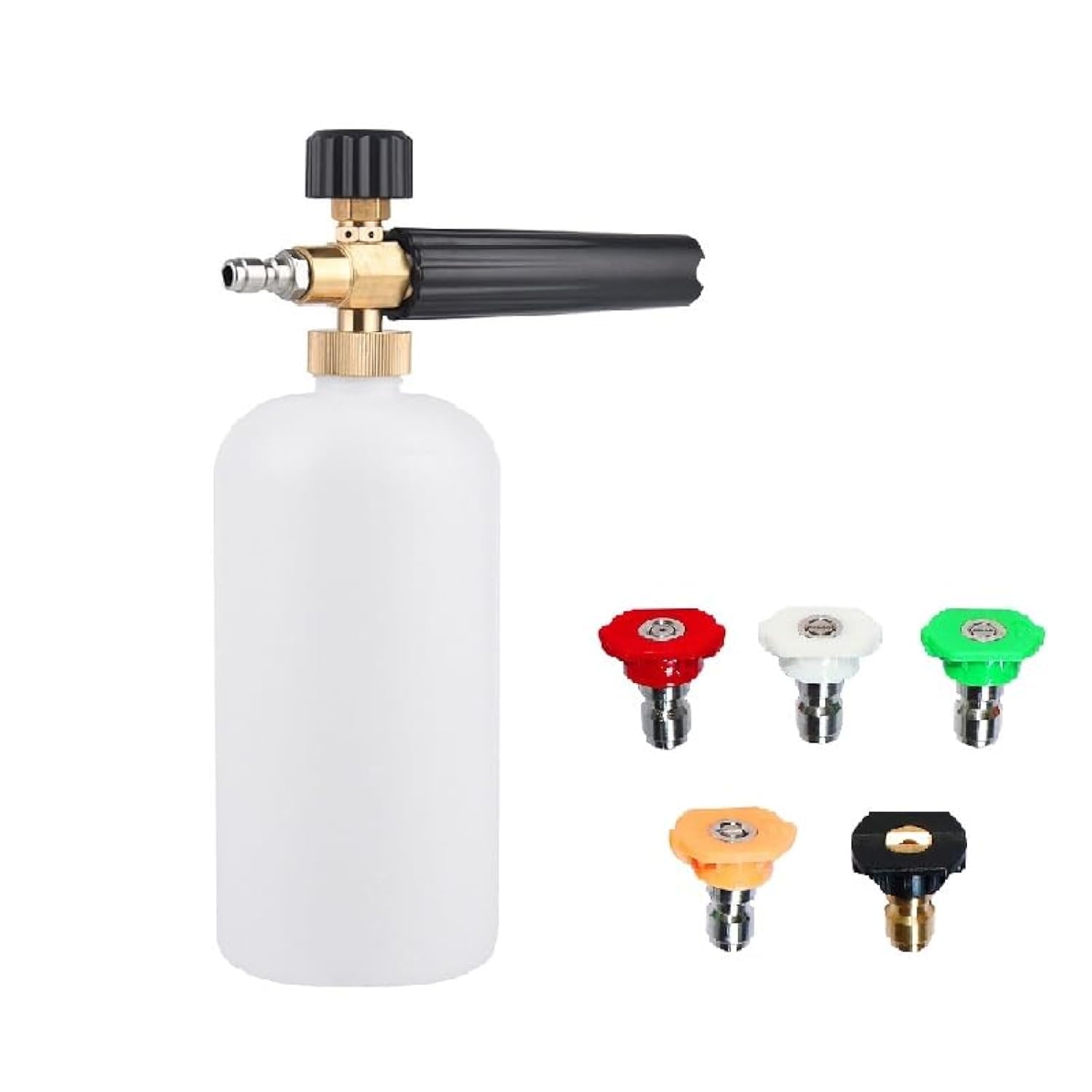 Canon à Mousse Haute Pression 5200 PSI Pour Lavage Auto - Buse 6 En 1 Réglable - Récipient 1L - Compatible Karcher K2 à K7 (Adaptateur M22)