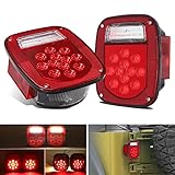 BROVIEW 2x 42LED Square Tail Lights Lamps Assembly Tail Light with Side Marker License Plate Light R