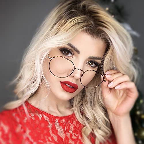Image of Cyxus Blue Light Blocking Glasses Round Metal Frame Computer Glasses | Blue light blocking glasses featuring round metal frame, comfortable fit and versatile use for work, study and entertainment