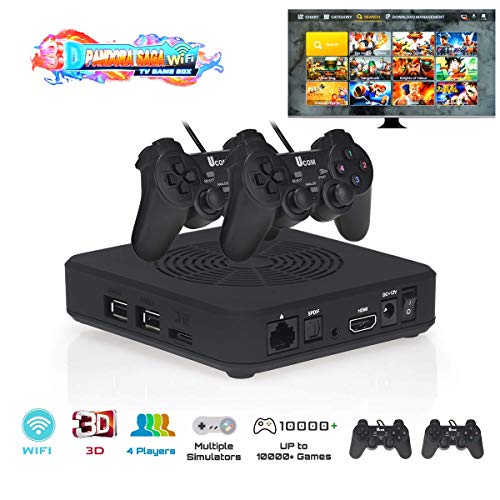 TAPDRA 3D Pandora Saga WiFi TV Game Box 3000 en 1 Consola de Juegos múltiples Arcade con 2 gamepads USB, Compatible con más de 10000 descargas de Juegos