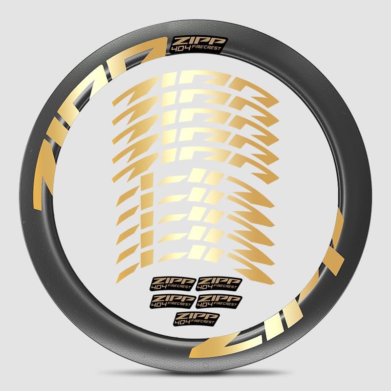 for 2021 Zipp Firecrest 404 Carbon Wheel - Custom Color Sticker Package | Scratch-Resistant, UV-Protected Decals for 404 Wheelsets (Gold Electroplating + Style 2)