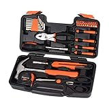 39-Piece General Tool Set-Essential Household Hand Tool Kit with Portable Toolbox Storage...