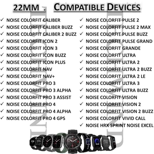 Image of 22MM Smart Nik /Dual Tone Watch Belt Compatible for NOISE COLORFIT CALIBER /BUZZ /2 /GRANDE /ICON 2 /3 /PLUS /NAV /PLUS /PULSE 2 /MAX /GRAND /ULTRA /VISION /2 Watch Belt.