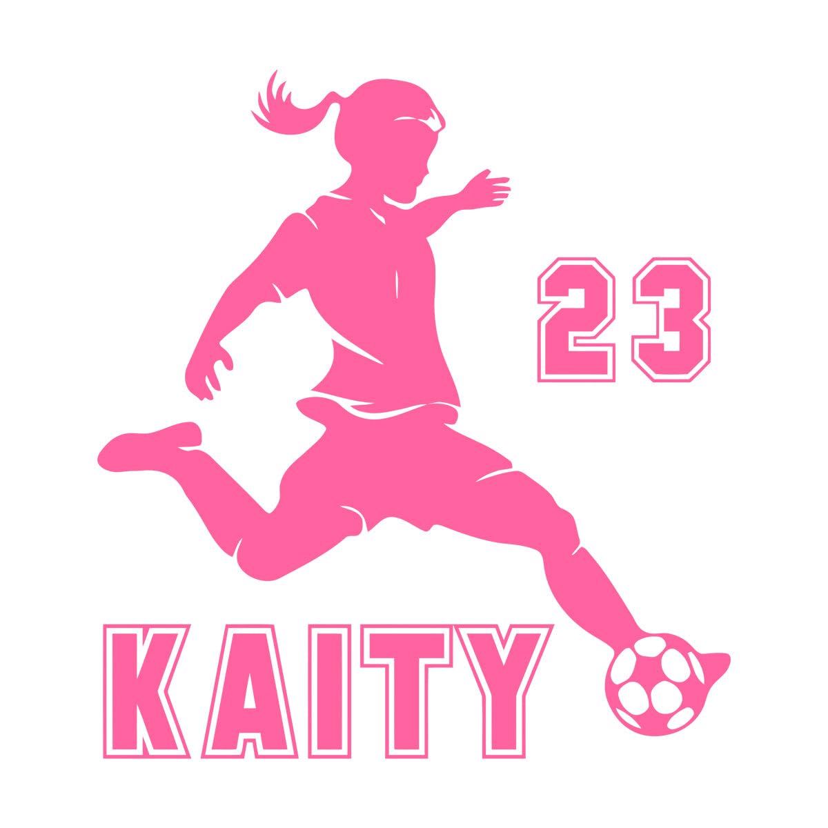 Personalized Soccer Girl Name Wall Sticker Baby Nursery Girl Room Custom Name Football Player Wall Decal Kids Room Vinyl Large - 62x57cm