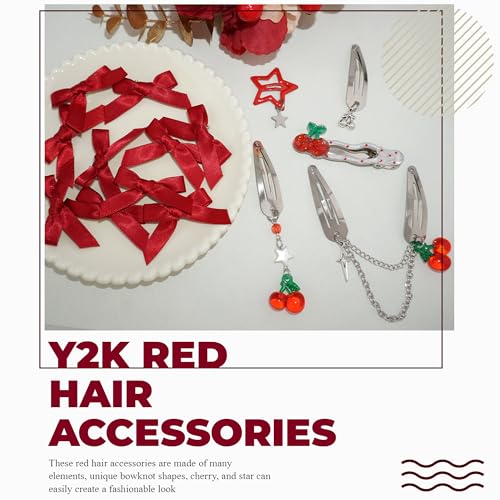 Set de 15 pinzas para cabello rojo y metalizadas miniatura 4
