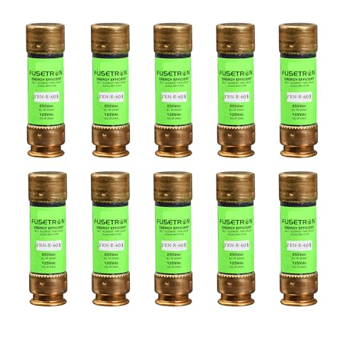 10-Pack New FRN-R-60 FRN-R-60A 250Vac Time Delay Fuse，FRN-R-60A Current Limiting Class RK5 Fuse