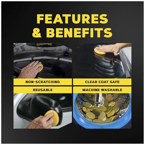Image of Meguiar's Foam Applicator Pad 4 Pad (Car Polish /Wax Applicator) Durable & Washable