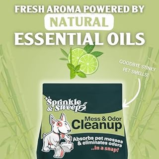 Sprinkle & Sweep Pet Accident Cleanup for all Hard Surface - Non Toxic Quick Pet Mess Cleaner & Odor Remover for Urine, Poop, Vomit, Diarrhea & Potty Training (1Bag + Sweepr Kit + 1 Spray)