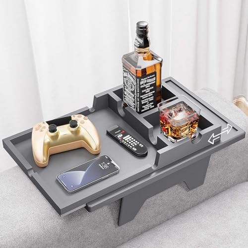 Couch Armrest Tray with Detachable Cup Holder