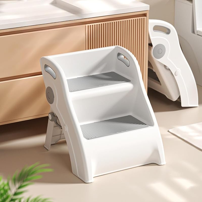 GION Children’s Foldable Step Stool – 2 Step Safety Anti-Slip Sturdy Toddler Double up Step Stool for Bathroom, Kitchen and Toilet Potty Training – Non Slip Stool-image-32