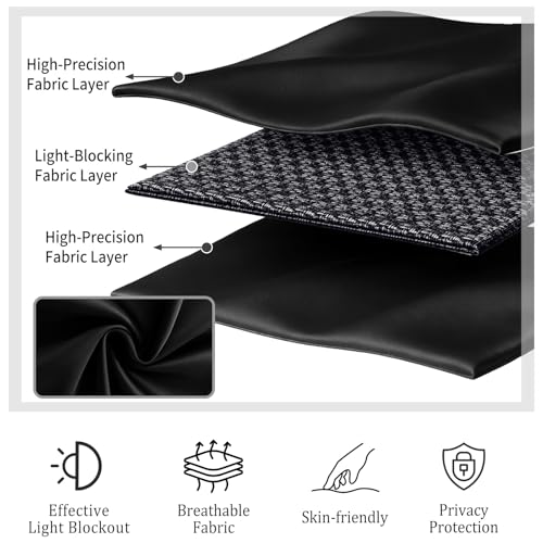 Image of Room Divider Curtains & Flexible Bendable Tracks Set,Privacy Dividers Ceiling Track Curtain Window Blackout Curtains for Living Room Bedroom (W100 x H84 in 1 Panel Black Drape & Black Rail)
