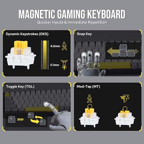 Image of MechLands AJAZZ AK680 MAX 3 Modes Wireless Gaming Keyboard with Ultra-Fast 8K Polling Rate, Rapid Trigger Magnetic Keyboard with Hall Effect Switch, Top Structure, RGB Backlight, NKRO (Black)