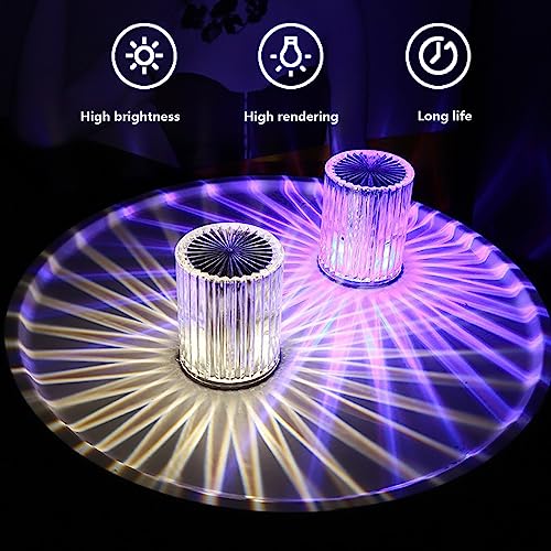 Leroxo Portable Crystal Table Lamp,3 Color Touch Control Rechargeable Lamp,3-Levels Brightness Room Decor Desk Lamp,Crystal Bedside Lamp,Night Light For Kids Nursery,Bedroom,Dining Room Lamp #TOP1