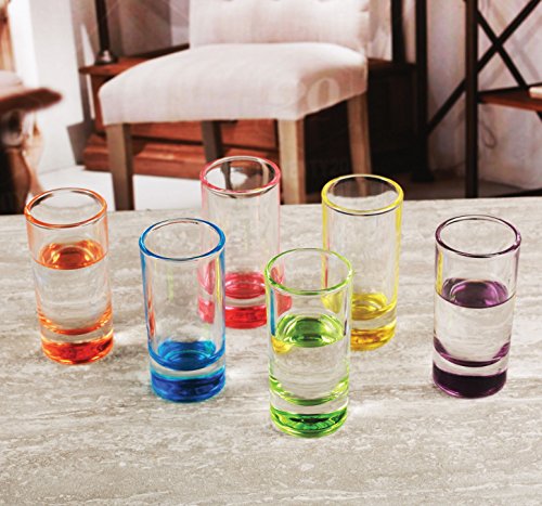 image for Circleware Paradise Shot, Set of 6, Assorted Color Bottoms Limited Edi