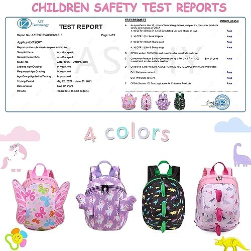 VASCHY Mini Toddler Backpack with Leash, Ultra Lightweight Tiny Little Daycare Backpack
