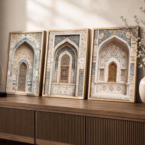 Image of kotart Traditional Indian Wall Art Painting for Living Room | Paintings Frame For Home Decoration | Framed Wall Painting Home Room Bedroom Office Decor Set of 3 (20x30 Inch)