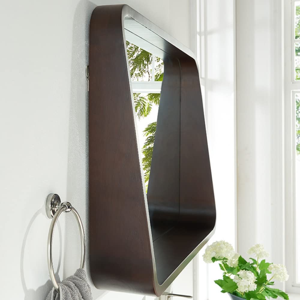 Drewniane lustro łazienkowe z lustrem montowanym na ścianie do przechowywania Kwadratowe lustro do makijażu Czarna ramka Lustro Home Decor Lustro do sypialni
