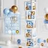 104 Babyparty Box Deko Jungen,Rosa Baby Shower Deko Boxen,5 Luftballon Boxen mit 54 Buchstaben und Luftballons Blau Gold Weiss f&uuml;r Babyparty Deko,Babyshower Deko, Geburtstags,Baby Party,Gender Reveal