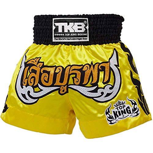 TOP King Muay Thai Shorts, TKTBS-086, gelb, Boxing Thaibox Kickbox Short Hosen Größe M Cover