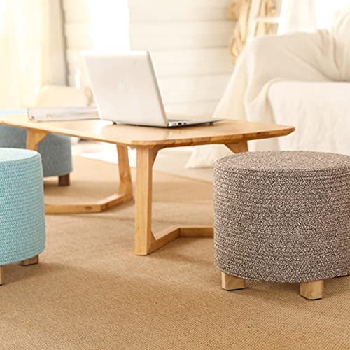 Tabouret de pied rond en fil de coton bonbon pour salon 40x31 - 8