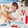 51adbdekbwl - 16-Piece Kids Doctor Kit with Realistic Stethoscope & Dress-Up Accessories - Pretend Play Medical Set for Toddlers Ages 3+ | Engaging Doctor Role Play Toy Set with Reusable Record Cards & Carry Bag - Kids doctor kit