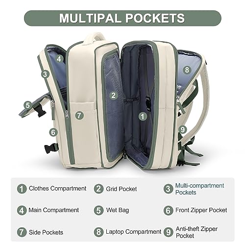 Image of coofay Expandable Travel Backpack For Women Men Airline Approved Personal Item Backpack For Airlines Carry On Backpack Flight Approved Waterproof Backpack For Traveling On Airplane Travel Bag