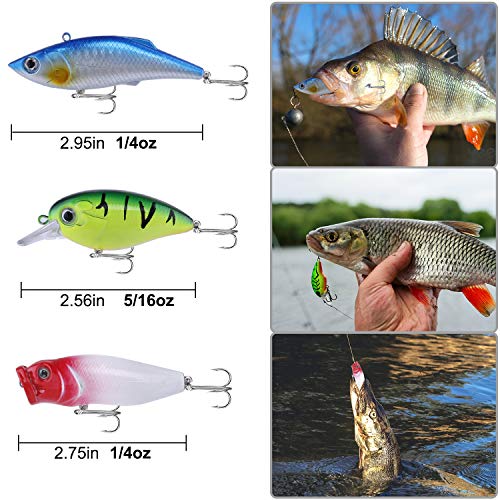 Plusinno 78Pcs Freshwater Fishing Lures Baits Tackle Kit, Fishing Accessories With Spoon Lures, Crankbait, Soft Plastic Worms, Spinnerbaits, Jigs, Fishing Hooks, Topwater Lures For Bass, Trout, Salmon #TOP1