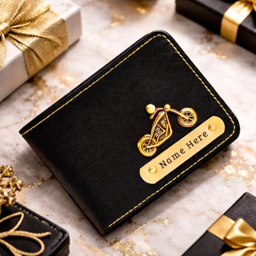 Image of SCPmarts Premium Personalized Wallet for Men with Name & Charm - Stylish Personalized Wallet with Multiple Card Slots & Durable Finish - Ideal Gift for Birthday, Anniversary (Black)