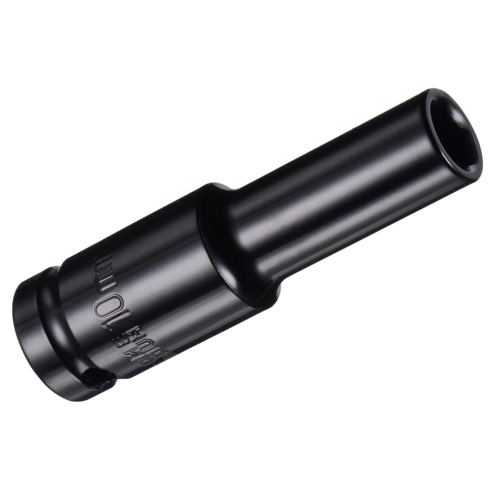 Unifizz 2Pcs 1/2 Inch Drive - 10mm Deep Impact Socket with 6 Point Design, Heat-Treated Cr-V Steel 78mm Length, Metric Sizes